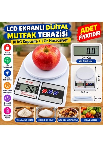 Lcd Ekranlı Dijital Hassas Mutfak Terazisi Tartısı Baskülü Adet Fiyatıdır Diğer