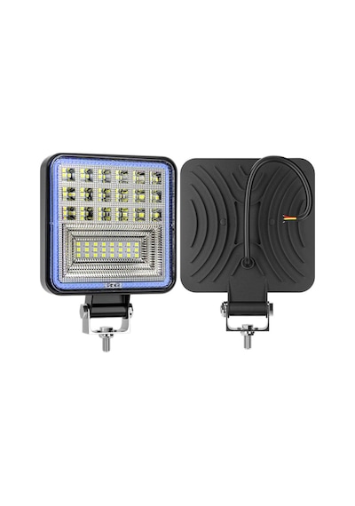 Off Road 12-24 Volt Kare Sis Farı Drl Mavi 4 İnç 126 W Oto Çalışma Lambası
