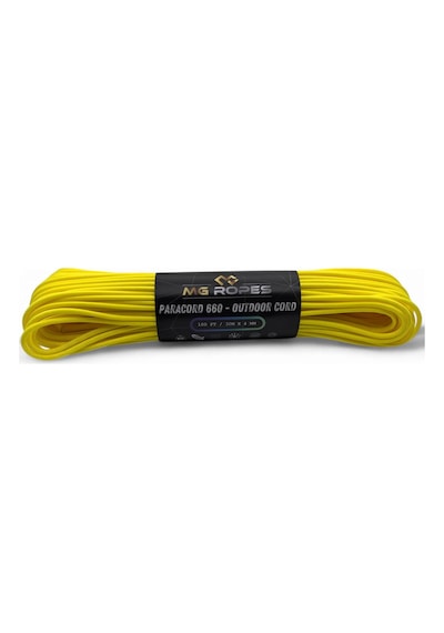 Mg Ropes Bileklik Ve Outdoor Polyester Paracord İp 4 Mm 660 Lb 30 Metre Sarı (10 Çekirdek)