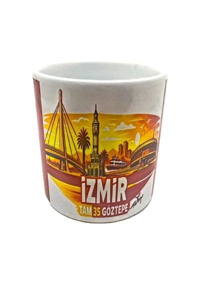 Porselen Kupa Bardak İzmir Ve İlçeleri Temalı Beyaz11