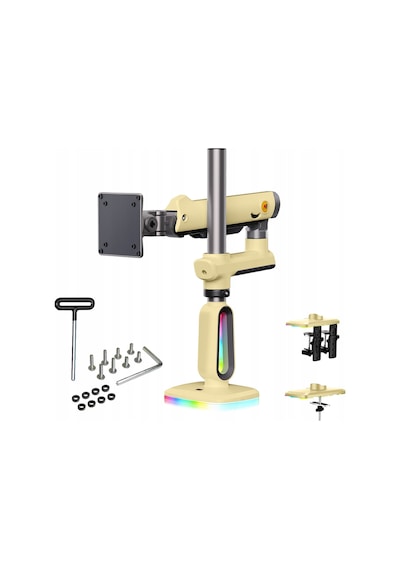 Nb D9 Profesyonel Rgb Aydınlatmalı 32-60 İnç Gaz Amortisörlü Oyuncu Monitör Kolu Sarı 2-20 Kg