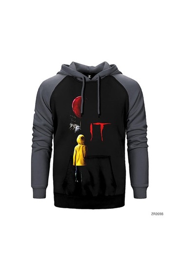 It Child And Balloon Sarı Renk Reglan Kol Sweatshirt / Hoodie
