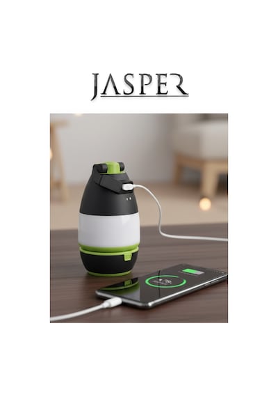 Jasper Jpr-069 Şarjlı Kamp Lambası Masa Lambası Uzun Menzilli Acil Durum Feneri Siyah