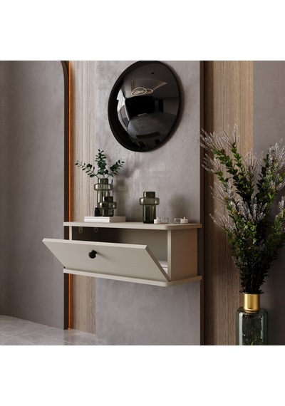Melura Home Lunaris Dresuar %100 Mdf Kapaklı Duvara Monte Kumtaşı
