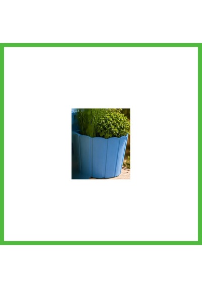 Vaveni 3d Baskı Askılı Balkon Saksısı Dikey Çizgili Dekoratif Çiçek Ve Aromatik Bitki Saksısı - Mavi Arz