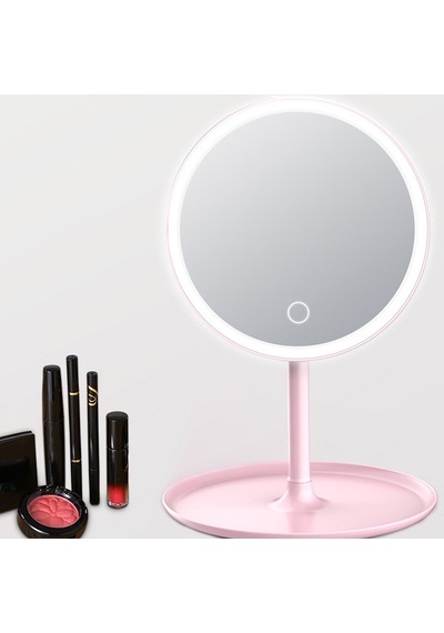 Led Aydınlatmalı Yuvarlak Makyaj Aynası