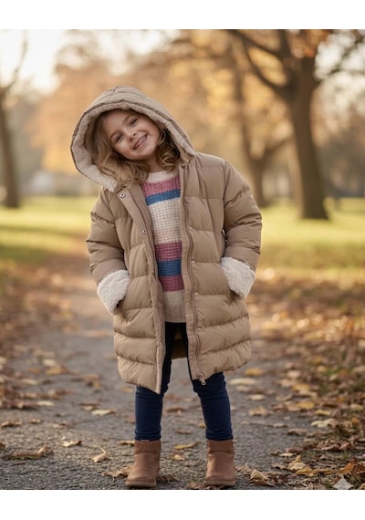 Boutiguestyles Kız Çocuk Şişme Mont Kürklü Açık Kahve Sedefli Işıltılı Çıkarılabilir Kapüşonlu Fermuarlı Kahverengi Boutiguestyles Kız Çocuk Şişme Mont Kürklü Açık Kahve Sedefli Işıltılı Çıkarılabilir Kapüşonlu Fermuarlı Kahverengi