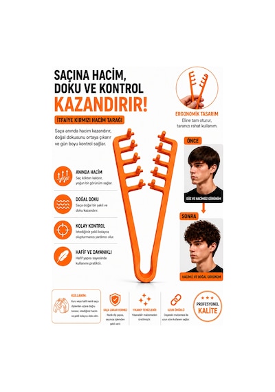 Ognamı3d 3d Baskı Geniş Dişli Saç Şekillendirme Tarağı Ergonomik Tarak 95000958