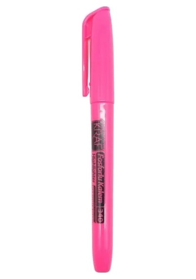 Kraf Kalem Tipi Fosforlu İşaretleme Kalemi-10 Pembe