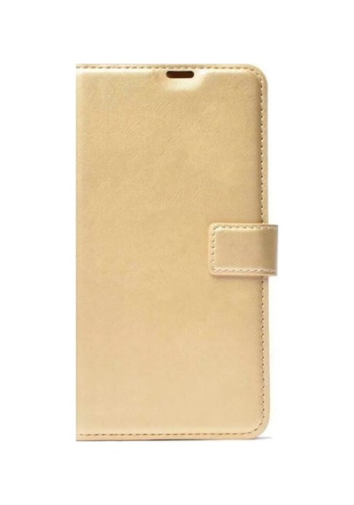 Xiaomi Redmi Note 11e Kılıf Standlı Kartlıklı Cüzdan + Ekran Koruyucu Altın