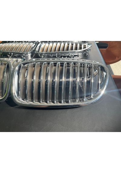 Bmw F10 Panjur Krom Titan Böbrek Izgara Seti 5 Serisi Ön Grill 2010-2017 Uyumlu Gri