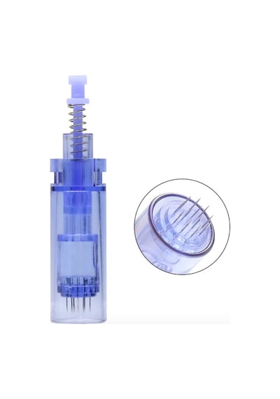 Dermapen İğnesi 9 Pin Uzun Kapaklı Mavi 10 Adet