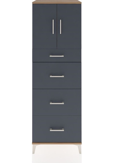 Hyperion Dolap Tek Raflı 4 Çekmeceli 2 Kapaklı 60x44x182 Çam-antrasit Atlas Çam Hyperion Dolap Tek Raflı 4 Çekmeceli 2 Kapaklı 60x44x182 Çam-antrasit Atlas Çam