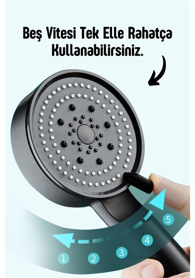 5 Fonksiyonlu Yüksek Basınçlı Duş Başlığı Diğer