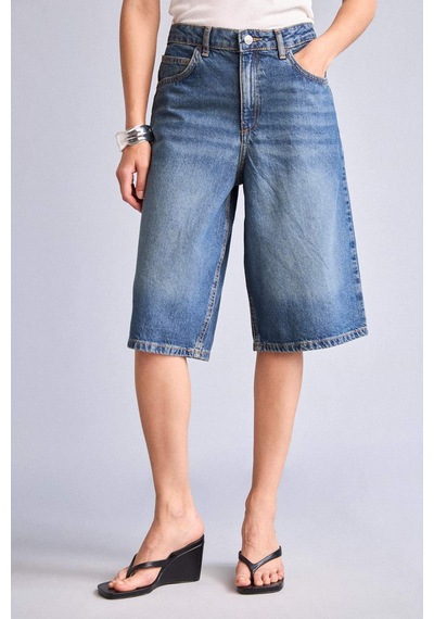 Defacto Yüksek Bel Jean Bermuda H0657ax26smnm28 Mavi-nm28