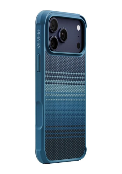 Apple Uyumlu iPhone 17 Pro Max Kılıf M-safeli Pitaka Tactile Woven Sunset-moonrise Aramid Pro Guard Kapak Mavi Mavi