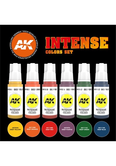 Ak Interactive 11612, 6x17 Ml. Yoğun Renkler Akrilik 3gen Maket Boyası Seti Standart