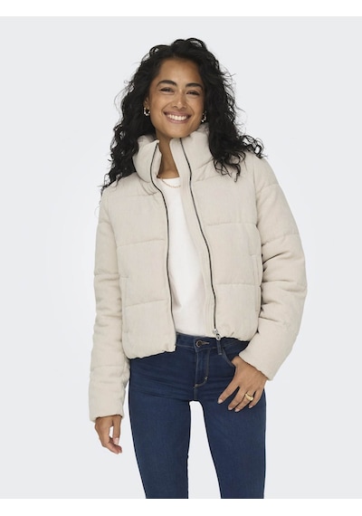 Only Dolly Corduroy Puffer Dik Yaka Bej Kadın Mont 15304768 Bej