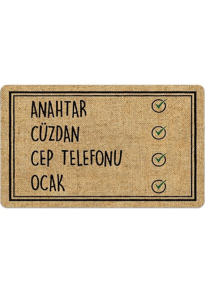 Evaşk Kapı Önü Paspası Vinil Kaymaz Tabanlı 45 X 70 Evaşkdm10086