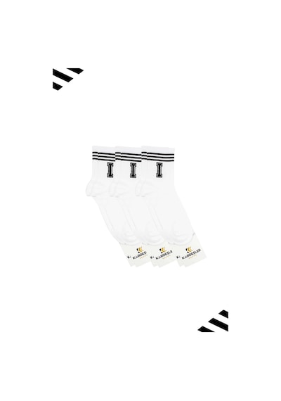 Kardeşler Çorap Unisex I Harfi Desenli Tenis Çorap Harfli Çorap 3'lü Paket Beyaz - 530648242 Beyaz