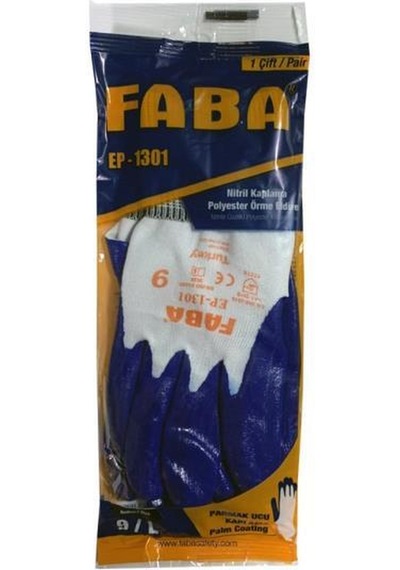 Faba Ep-1301 Lacivert Nitril Polyester Eldiven No 9