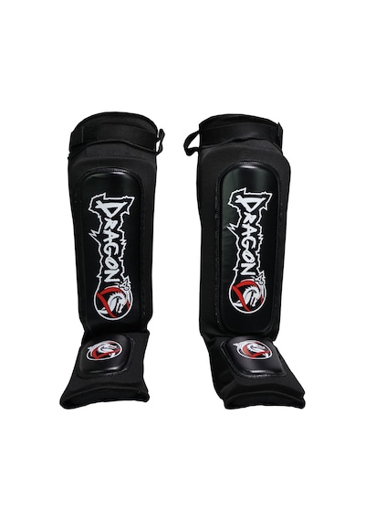 Dragondo 40606-ıı Neo Elastik Deri Kaval Ayak Koruyucu Kick Boks Kaval Koruyucu Siyah