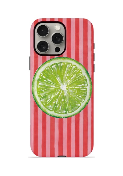 Apple iPhone Uyumlu 15 Pro Max Vorian Çift Katmanlı Magsafe Kılıf Lime Slice Pop