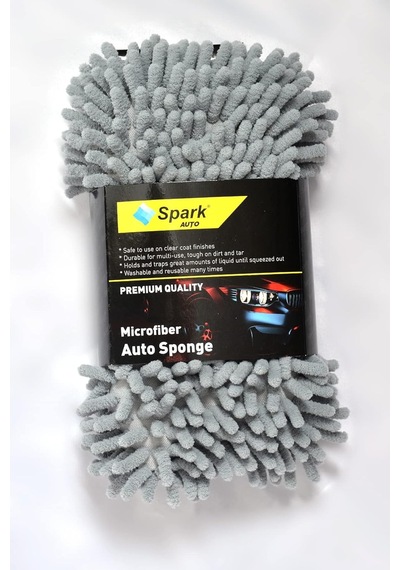 Spark 7040 Mikrofiber Şönil Oto Temizlik & Yıkama Ve Kurulama Süngeri 8x23 Cm. Gri Diğer