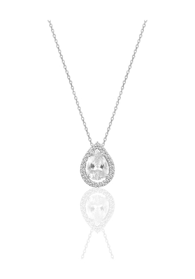 Söğütlü Silver Gümüş Rodyumlu Zirkon Taşlı Damla Modeli Kolye Söğütlü Silver Gümüş Rodyumlu Zirkon Taşlı Damla Modeli Kolye