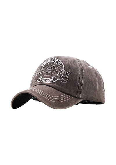 Tezzgelsin Unisex Eskitme Rock Shark Nakışlı Ayarlanabilir Beyzbol Kep Şapka Kahverengi