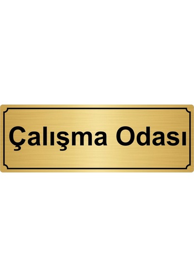 Çalışma Odası Yönlendirme Levhası 7Cmx20Cm Altın Renk Metal (449199669)