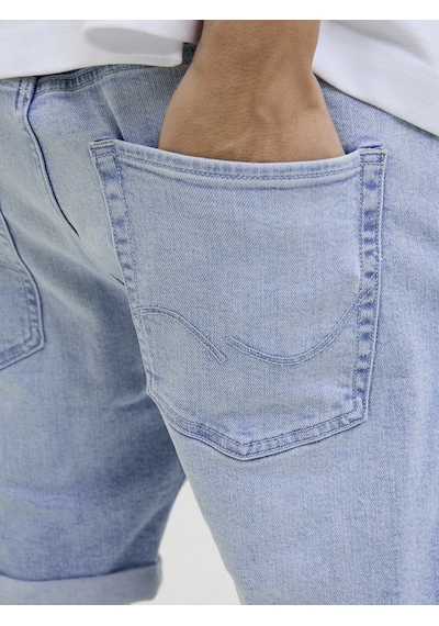 Jack & Jones Jack Jones Erkek Likralı Siyah Kot Şort 12269612 Mavi