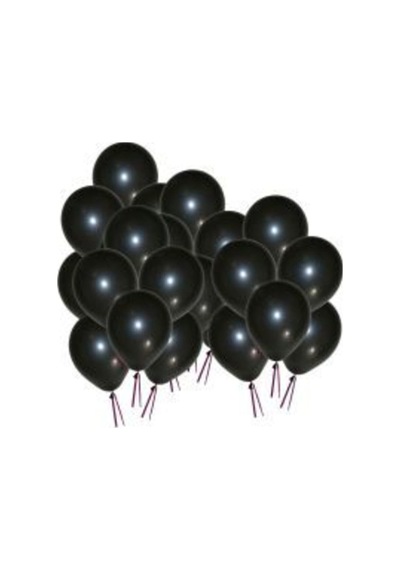 12 Inç Standart Boy Metalik Balon 10 Adet Siyah A