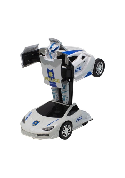 Oyuncak Polis Arabası Transformers Robota Dönüşen Işıklı Sesli