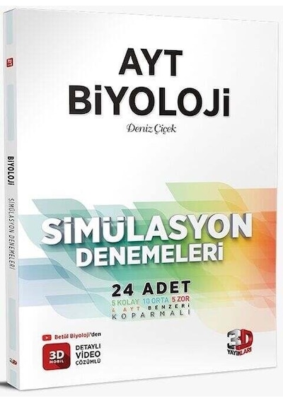 3D Yayınları Ayt Biyoloji Simülasyon Denemeleri