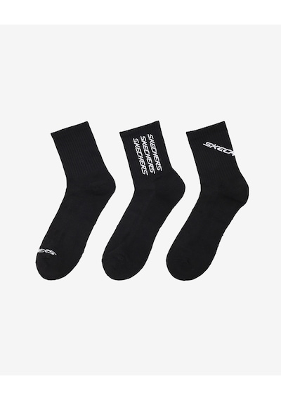 Skechers 1/2 Terry Low Crew - 3'lü Paket Erkek Çorap Erkek Siyah Çorap S600292-001 Siyah