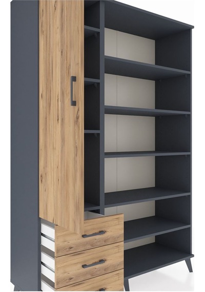 Hyperion Dolap 9 Raflı 3 Çekmeceli 3 Kapaklı 132x44x195 Antrasit-çam/çam Atlas Çam/atlas Çam Hyperion Dolap 9 Raflı 3 Çekmeceli 3 Kapaklı 132x44x195 Antrasit-çam/çam Atlas Çam/atlas Çam
