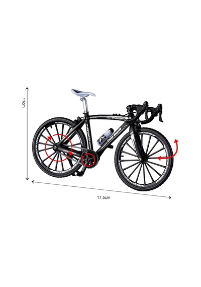 Craftivio Siyah Yüksek Kaliteli Metal 1:10 Ölçek Koleksiyonluk Die Cast Model Bisiklet Çok Renkli