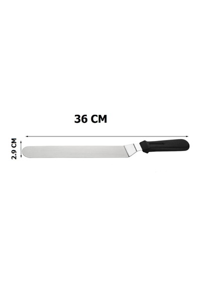 Büyük Boy Pasta Sıvama Spatulası 36 Cm Paslanmaz Çelik Eğik Spatula Krema Sıvama Bıçağı Çelik Metali Diğer
