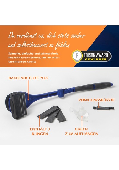 Bakblade 2.0 Elite Plus Erkekler İçin Sırt Tıraş Makinesi - Erkekler İçin Ergonomik Sırt Tüyleri Çıkarıcı - Kollar, Bacaklar Ve Mide İçin De Göğüs Ve Sırt Tüyleri Alma - Erkekler İçin Vücut Tıraş Makinesi Yedek Bıçaklar Dahil Bakblade 2.0 Elite Plus Erkekler İçin Sırt Tıraş Makinesi - Erkekler İçin Ergonomik Sırt Tüyleri Çıkarıcı - Kollar, Bacaklar Ve Mide İçin De Göğüs Ve Sırt Tüyleri Alma - Erkekler İçin Vücut Tıraş Makinesi Yedek Bıçaklar Dahil