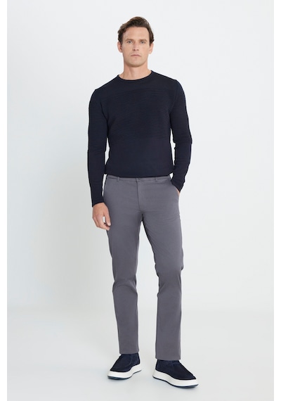Ac&Co / Altınyıldız Classics Slim Fit Dar Kesim Pamuklu Esnek Chino Erkek Pantolon - Antrasit
