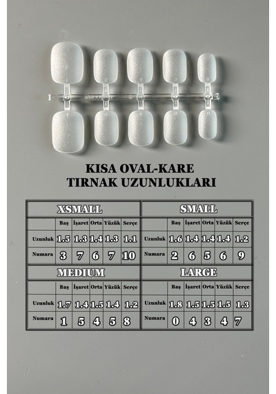 100 Adet Jel Tips Large Beden Kısa Oval Kare Protez Takma Tırnak Seti Large