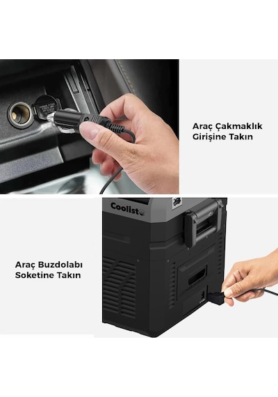 Coolist Clt12dc Kompresörlü Araç Buzdolapları İçin 12v/24v Üniversal Çakmaklık Kablosu Fr Clt12dc