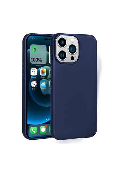 Apple iPhone Uyumlu 14 Pro Max Kılıf Zore Premier Silikon Kapak Lacivert