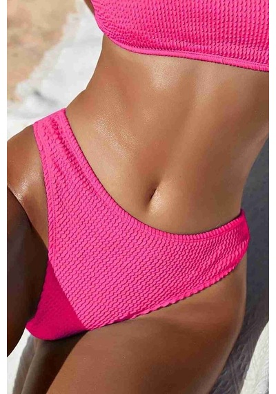 Angelsin Özel Fitilli Kumaş Bikini Altı Pembe 001