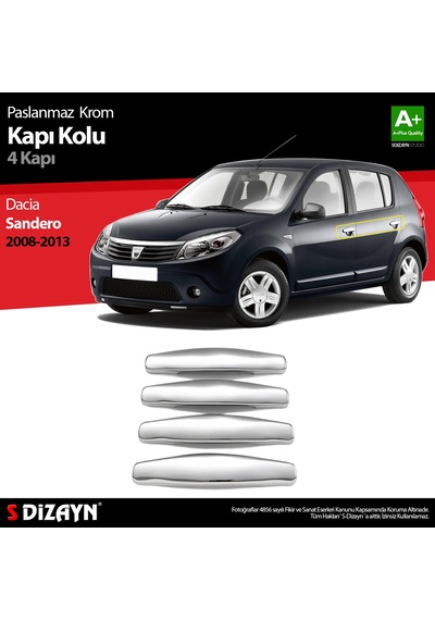 S-Dizayn Dacia Sandero Krom Kapı Kolu 4 Kapı 2008-2013