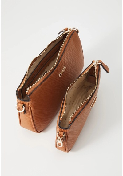 Guess Noelle Saffiano Mini Kadın Çapraz Çanta Hwzg9672710 Taba