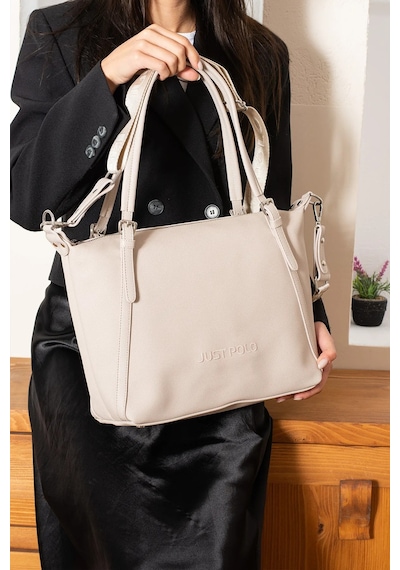 Just Polo Kadın Taş Büyük Boy Lakost Kumaş El Ve Omuz Çantası P346037mh