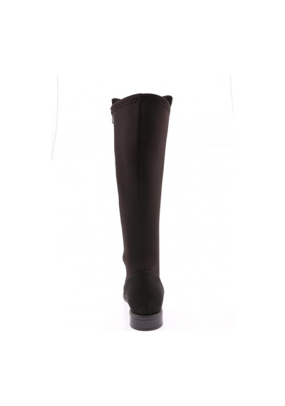 Dgn 501 Kadın Arkası Stretch Yanı Fermuarlı Knee High Flats Çizme 501-1557-R1680 Siyah