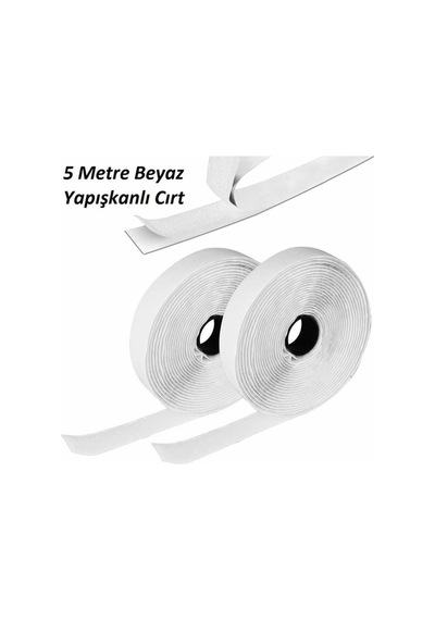 5 Metre Arkası Yapışkanlı Beyaz Cırt Cırtlı Bant - 2Cm Cırt Cırt (269285170)